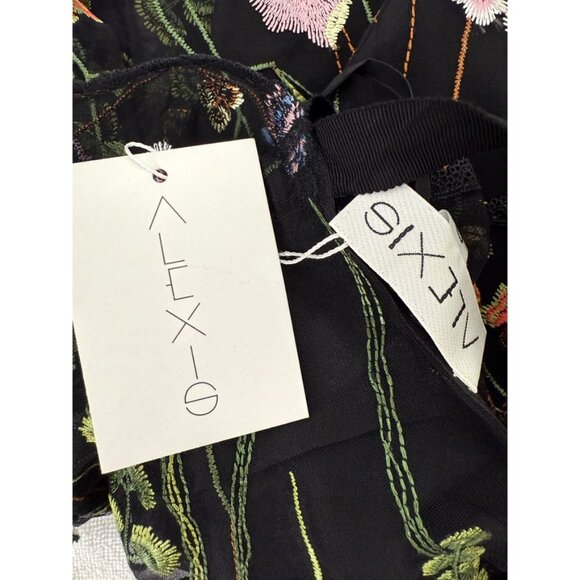 ALEXIS Kylie Black Floral Embroidered Sheer Long Sleeve Blouse Size S - Picture 10 of 11